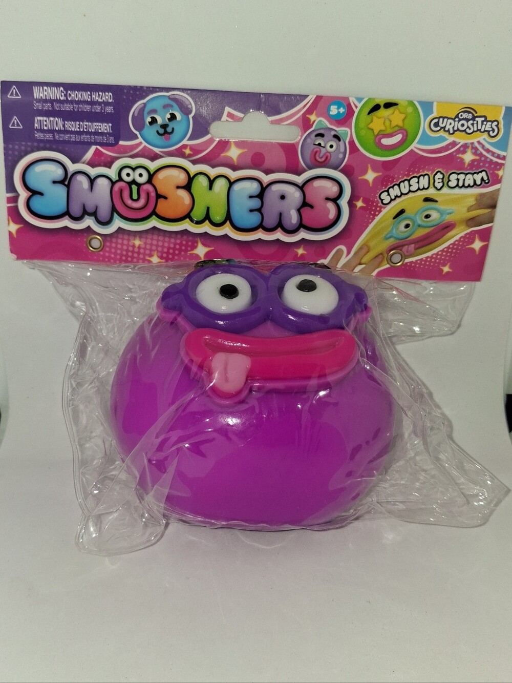 Purple Smushers Stretchy Squeeze Monster Silly Face Swap Toy